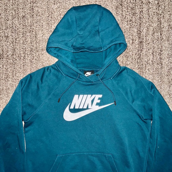 Nike Sportswear Men's Club Fleece Essential Hoodie in Teal - Picture 5 of 8